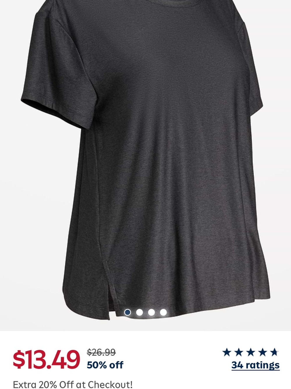 Old Navy Maternity Black Short Sleeve Tunic Tee